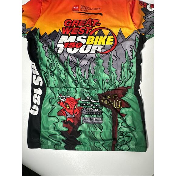 Sugoi Great-West MS 150 Bike Tour Cycling Jersey 2002 Devils Gulch 1/4 Zip XL - Picture 8 of 9